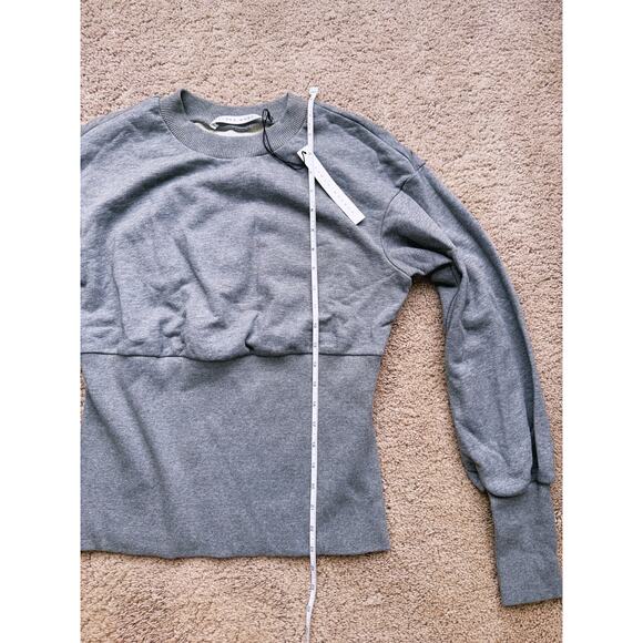 NWT Susana Monaco Cinched Knit Sweatshirt Blouson Bust Small Gray Capsule Layer - Picture 8 of 8